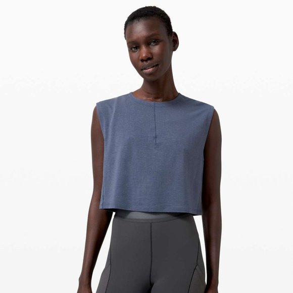 Lululemon Lab Esker Cropped Tank - S - Ink Blue - Picture 1 of 5
